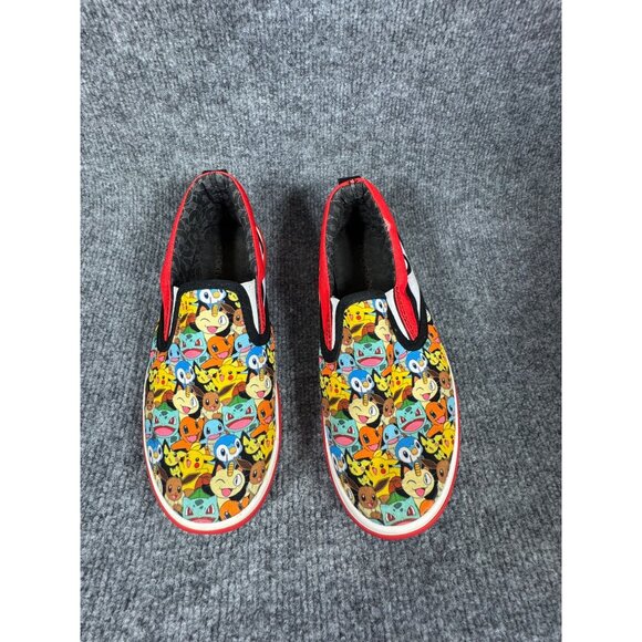 Pokemon-Themed Slip-On Shoes 4Y Ground Up Multicolor Design Red Sole Casual Kids - Picture 10 of 16